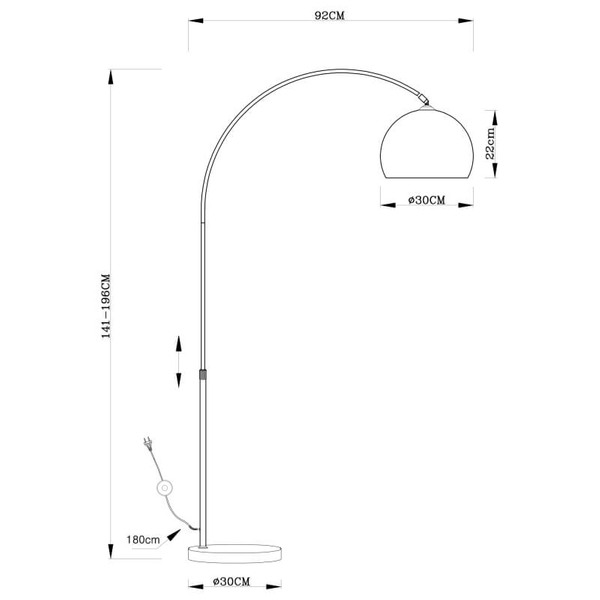 Podłogowa lampa industrialna NEWCASTLE 58227 Globo marmurkowa metal biała