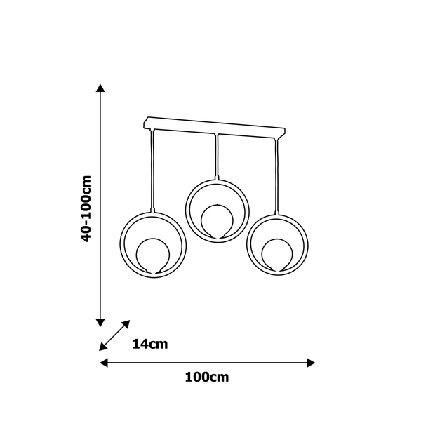 LAMPA wisząca BOSTON MLP5594 Milagro modernistyczna OPRAWA metalowa ZWIS okrągły szklane kule balls czarne białe