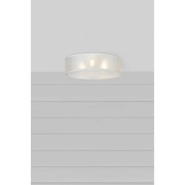 Minimalistyczny plafon do sypialni Haru 108954 tkanina biały