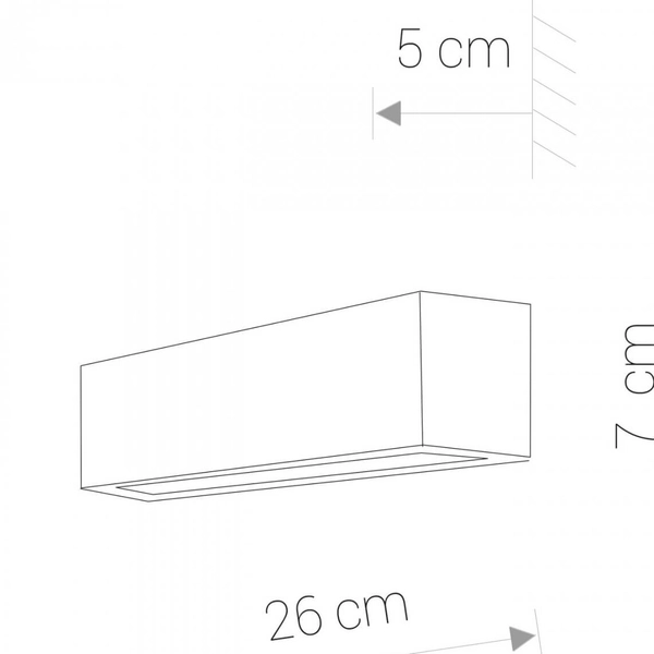 Prostokątny kinkiet srebrny STRAIGHT WALL 6354 ścienna lampa hol