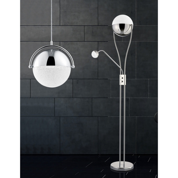 Okrągła lampa stojąca Chris 478310206 LED 22W+3,8W 3000K srebrna