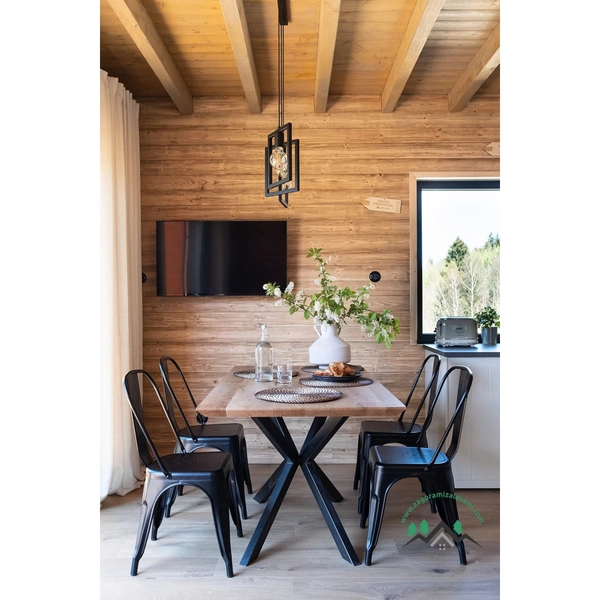 Wisząca LAMPA kwadratowa Lavaya K-4033 Kaja metalowa OPRAWA na listwie ZWIS ramki frame czarne