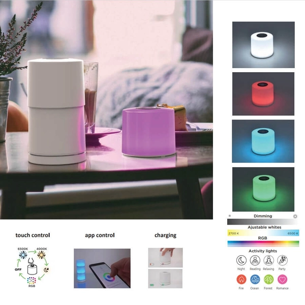 Lampa stołowa Noma 8506201331 Lutec LED 4,6W 2700-6500K IP44 tuba biała