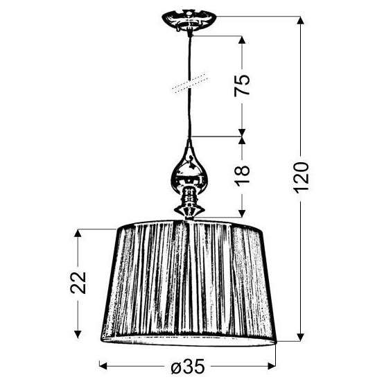 Klasyczna lampa wisząca GILLENIA 31-21437 abażurowa zwis okrągły czarny