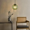 Salonowa lampa wisząca Ripple SP72-RIP8824 kula zielony czarny