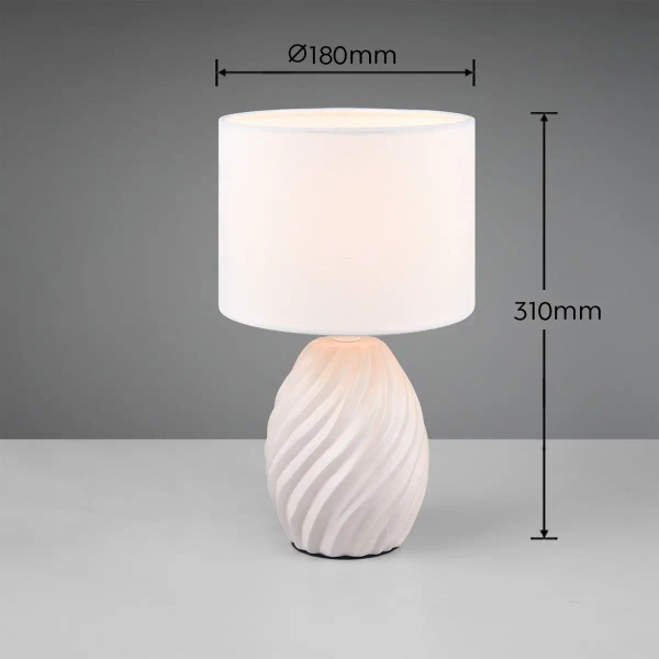 Nocna stołowa lampka Melva R51771031 ceramiczna do sypialni biały