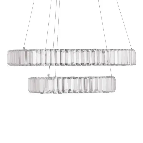 Srebrna lampa wisząca BAUTA LE42917 rings LED 46W do pokoju