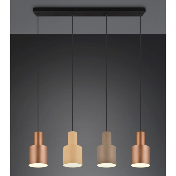 Wisząca lampa ELIOR DL417319400 Trio tubka metalowa czarny brązowy multikolor