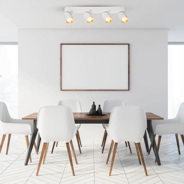 Modernistyczna lampa sufitowa ANDY ML9938 do jadalni biało złoty