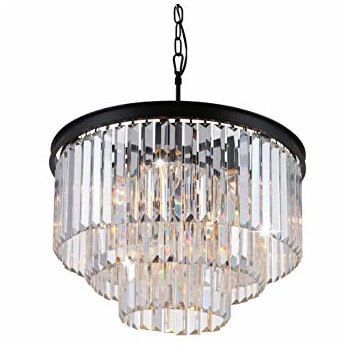 Wisząca lampa kryształowa CGHEREFALLZWIS czarna na łańcuchu