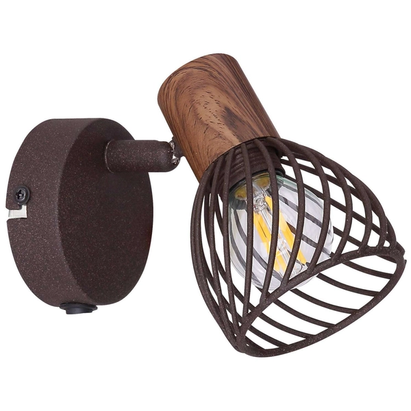 Kinkiet LAMPA ścienna ISABELLE 54817-1 Globo rustykalna OPRAWA metalowa klatka art deco rdzawa