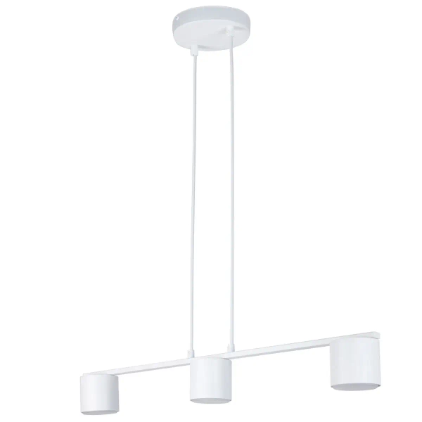 Potrójna zwisająca lampa Mila 3 41350 do jadalni metalowa biała