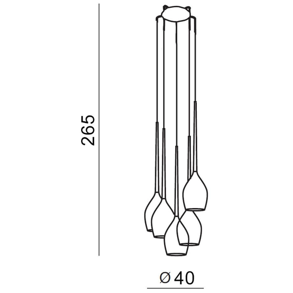 Stylowa lampa wisząca Izza do salonu zwis czarny połysk