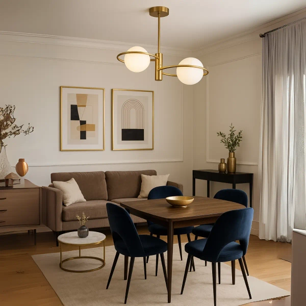 Lampa sufitowa nad stół Dorado LP-002/2C ring kule złoty