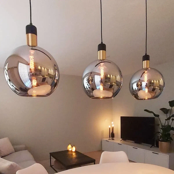 Wisząca lampa potrójna Julius 34438/03/65 Lucide okrągła czarna złota