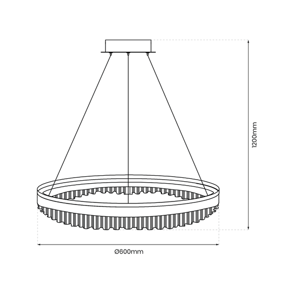 Wisząca lampa glamour PRECIOSA ML0999 LED 52W 4000K ring złoty
