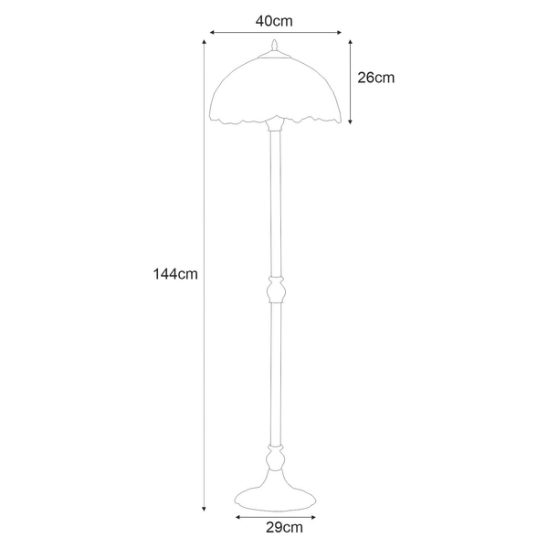 Lampa podłogowa Witraż K-F161122 do salonu brązowa