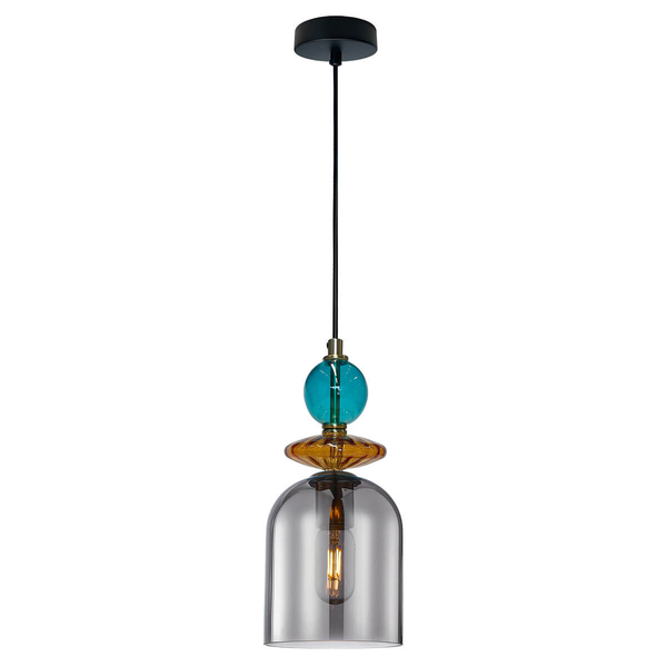 Lampa wisząca do salonu Tropea LP-2004/1P M SM szklana niebieska