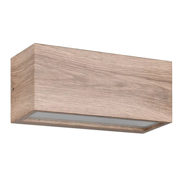 Tarasowa lampa ścienna Mayenne 218560235 IP44 kostka prostokąt drewniana