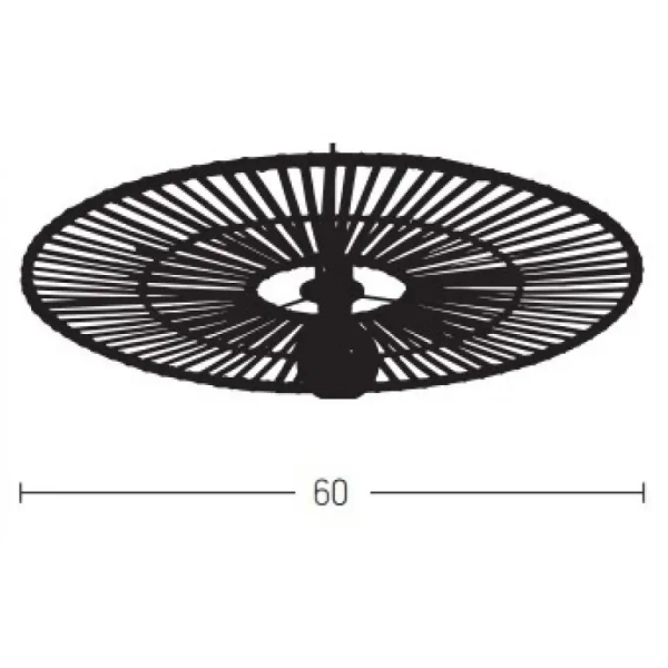 Ekologiczna sufitowa lampa 19252 bambusowa okrągła czarny