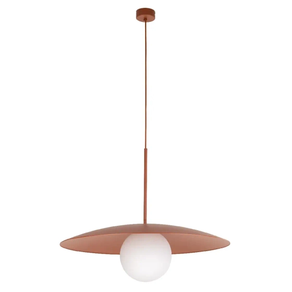 Nowoczesna wisząca lampa Slate 10911 mleczna kula ceglany