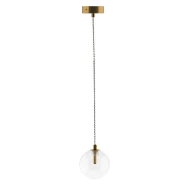 Szklana lampa wisząca GLOBO-HD80308-G4 kula do kuchni złoty