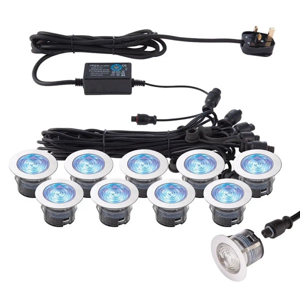 Zewnętrzne oczka wpusty 10 szt.IKON 76617 LED 0,75W 6500K IP67 srebrne