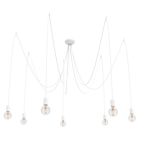 LAMPA wisząca SPIDER 9743 Nowodvorski metalowa OPRAWA pająk zwis kable biała
