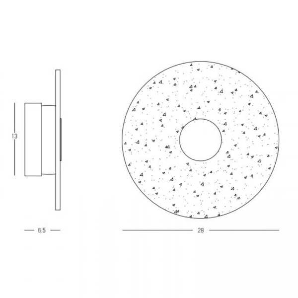 Dekoracyjna lampa na ścianę 23076 dysk szary czarny przydymiony