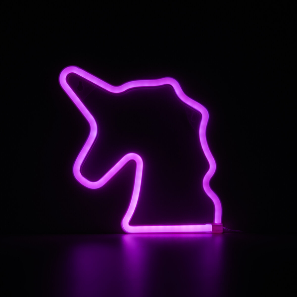 Lampka dekoracyjna stołowa Neon FM-NL10 Zumaline unicorn biały różowy