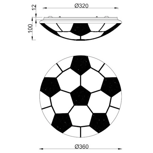 Plafon do do pokoju dziecięcego Kloppi R62941101 LED 12W 3000K czarna biała