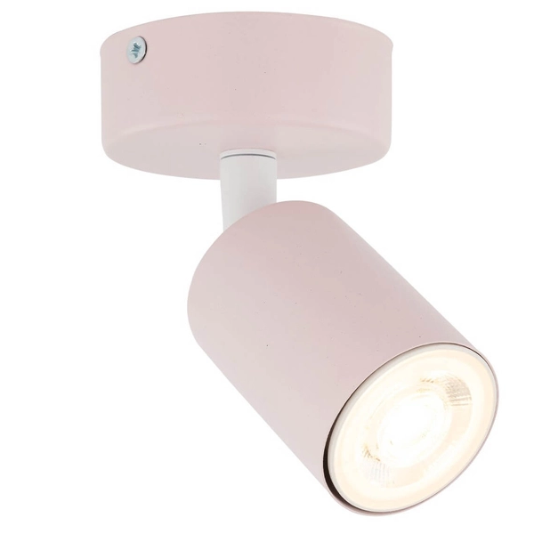 Lampa naścienna Livia 10219 tuba do sypialni metalowa różowa