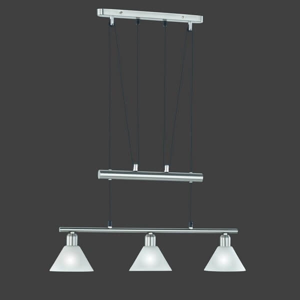 Potrójna lampa wisząca STAMINA 3751031-07 do jadalni nikiel biała