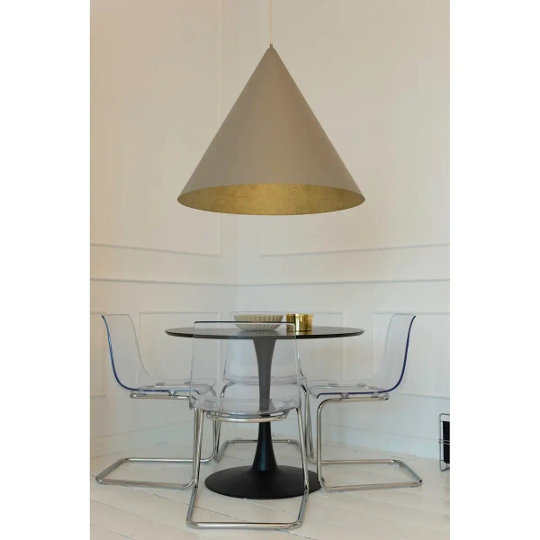 Lampa wisząca trójkątna VESUVIO 41059 nad stół szara złota