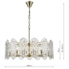 Wisząca lampa glamour Porthos POR1575 kryształowa na łańcuchu mosiądz