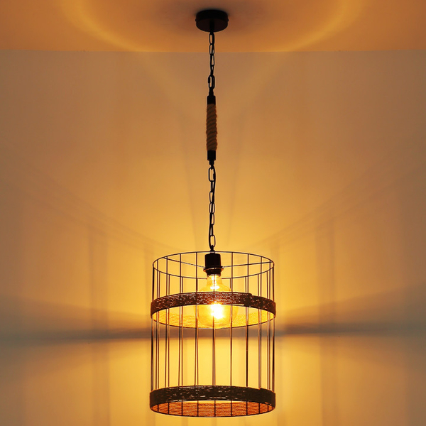 Skandynawska LAMPA wisząca HALIA 15673H1 Globo tuba OPRAWA metalowa ZWIS okrąły loftowy brązowy czarny