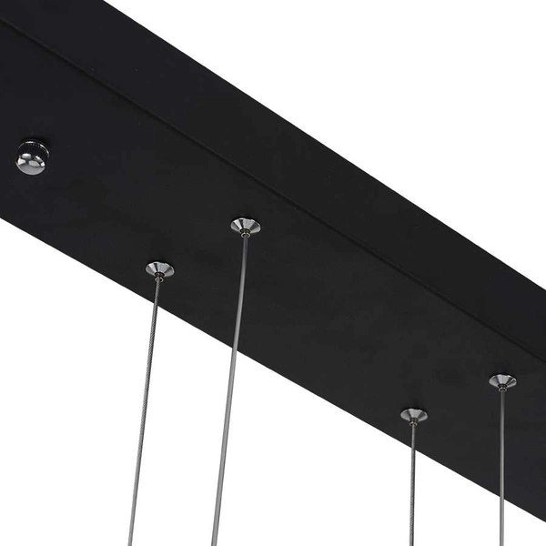 LAMPA wisząca MDECO SLIM/000018/4000/B metalowa OPRAWA listwa LED 130W 4000K zwis pierścienie rings czarne