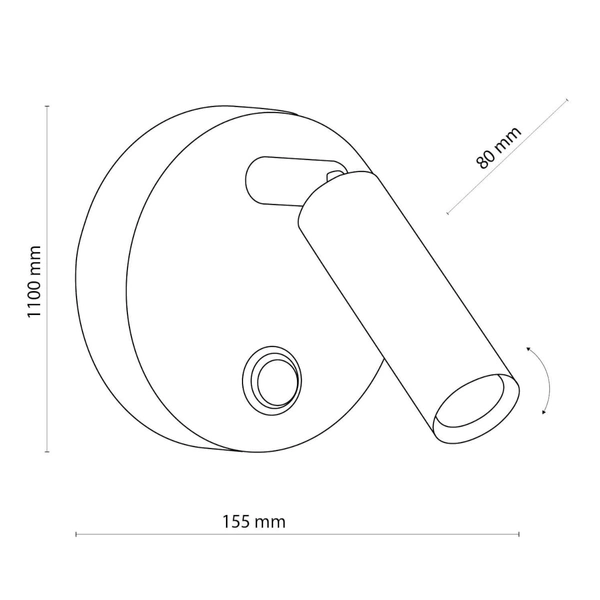 Kinkiet nad łóżko tuba Enzo 4267 TK Lighting okrągły metalowy chromowany
