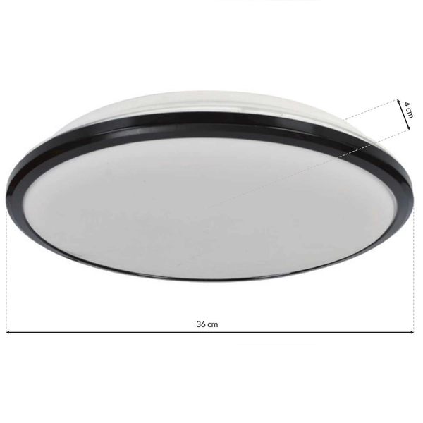 Plafon LAMPA sufitowa TERMA ML6404 Milagro metalowa OPRAWA okrągła LED 28W 4000K do łazienki IP44 czarna