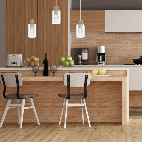 Szklana lampa wisząca Madera do holu przezroczysta biała