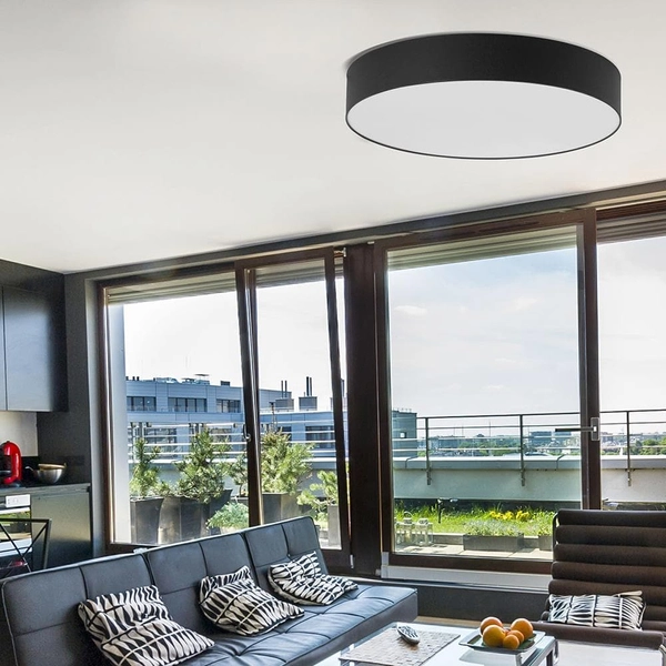 Okrągły plafon do kuchni Rondo 4433 TK Lighting tkaninowy beżowy