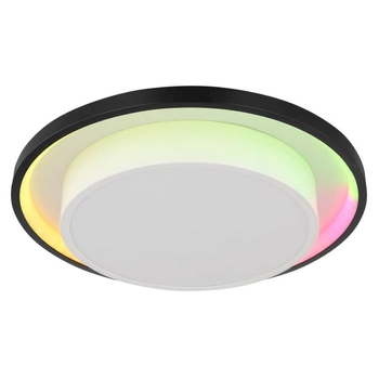 Ściemnialny plafon z pilotem Morgan 41390-21 LED 21W CCT RGB czarny