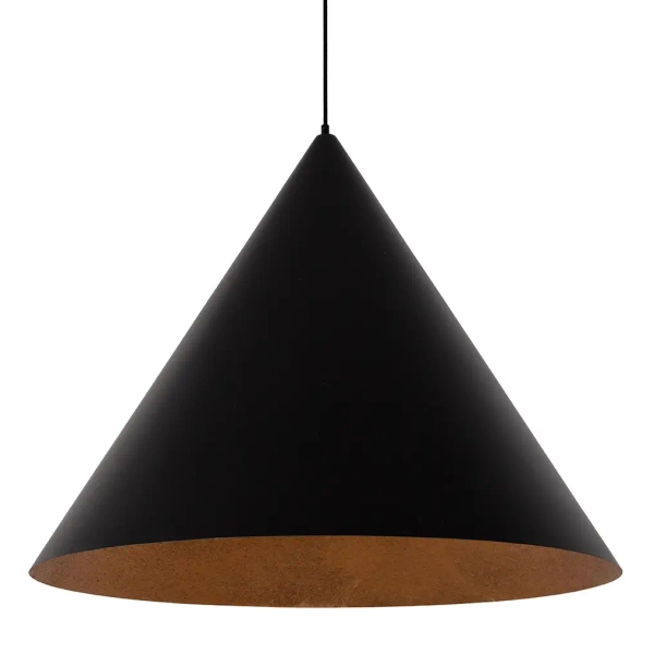 Zwisająca lampa nad blat VESUVIO 41045  stożek regulowany czarny miedziany