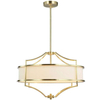 LAMPA okrągła Stesso Old Gold M Orlicki Design wisząca OPRAWA w stylu klasycznym abażurowa kremowa złota