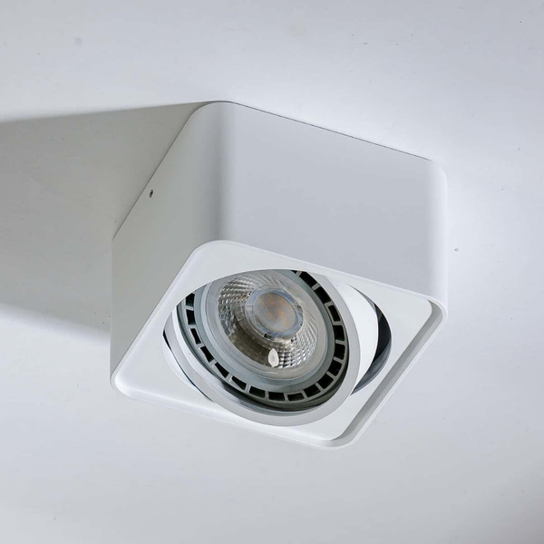 Lampa natynkowa sufitowa Paola AZ4128 cube kostka biała