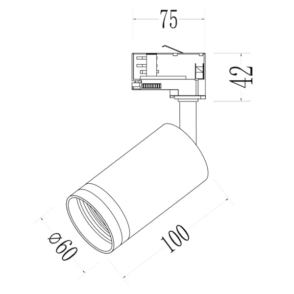 Lampa do zestawu szyn 3-obwodowych Pipe ML2307 tuba biały