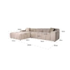 Nowoczesna sofa Cubel S5136 KHAKI VELVET Richmond Interiors aksamitna beżowa