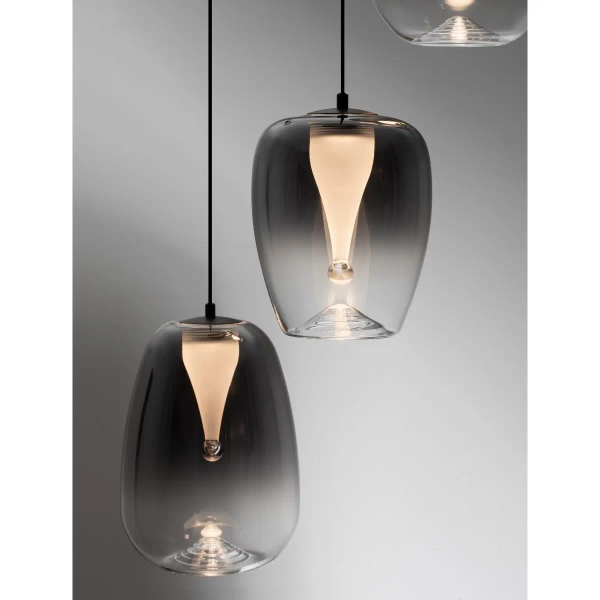 Potrójna lampa wisząca JAREVIA LE45122 LED 10W 3000K szklana szara