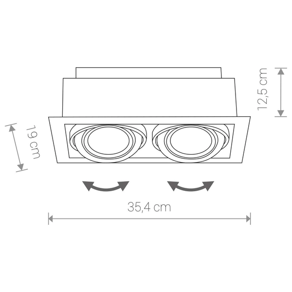 Wpuszczna LAMPA sufitowa DOWNLIGHT 9570 Nowodvorski prostokątna OPRAWA podtynkowa do zabudowy czarna