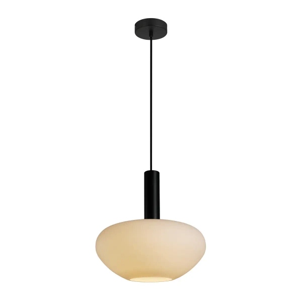 Owalna lampa wisząca Gater PND-23541A-1-BK-OP do kuchni czarny